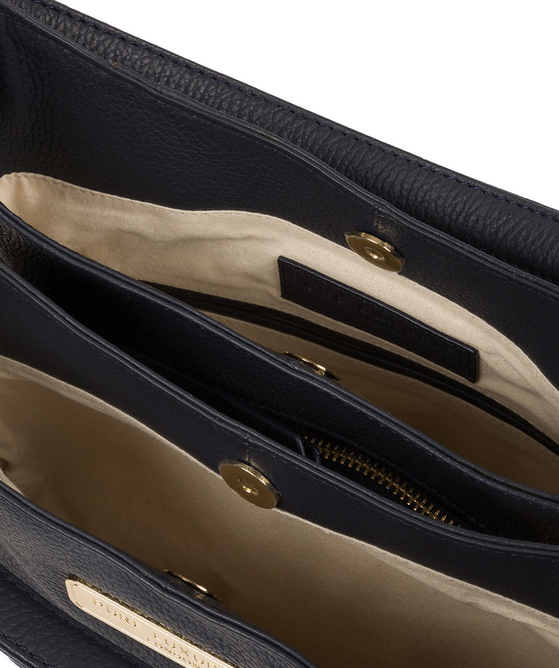'Abigail' Navy Leather Shoulder Bag image 6