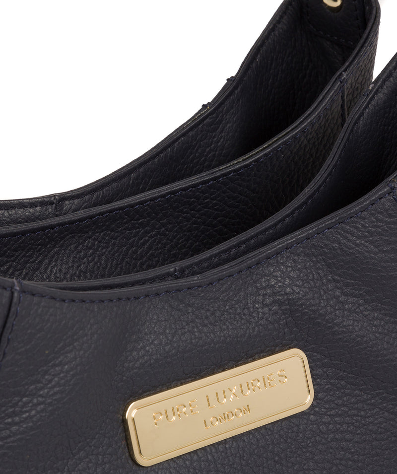 'Abigail' Navy Leather Shoulder Bag image 8