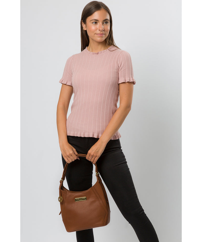 'Abigail' Tan Leather Shoulder Bag