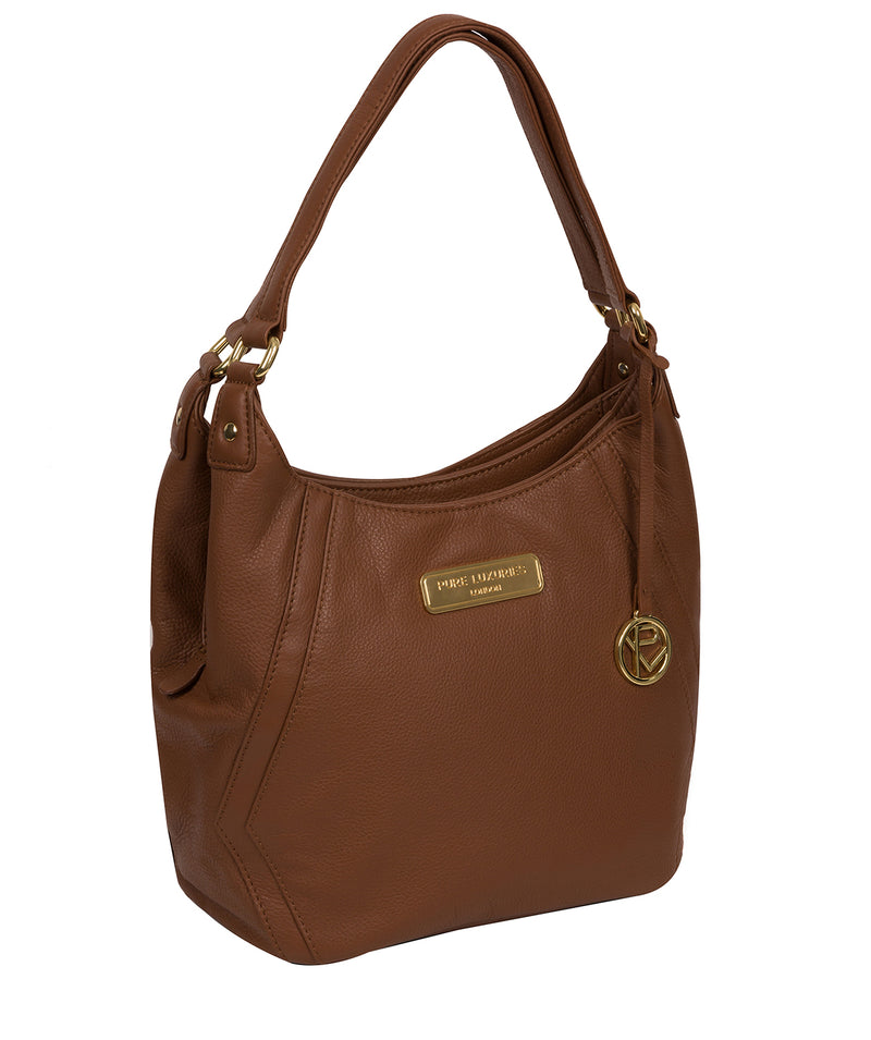 'Abigail' Tan Leather Shoulder Bag