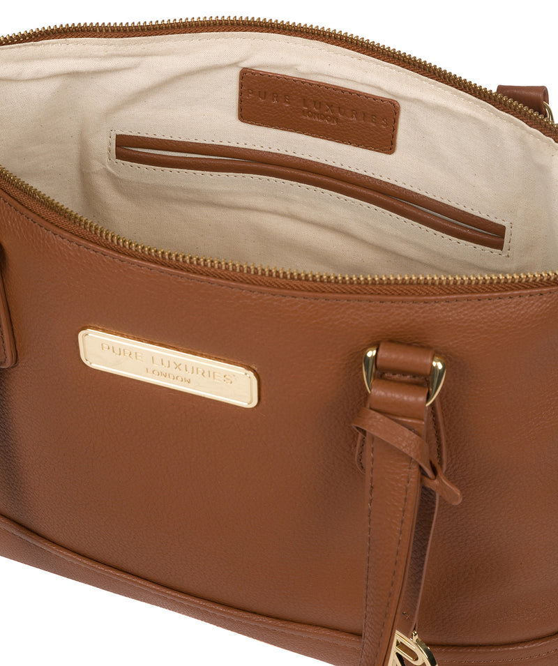 'Keira' Tan Leather Tote Bag image 4
