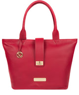 'Annabelle' Berry Red Leather Tote Bag image 1