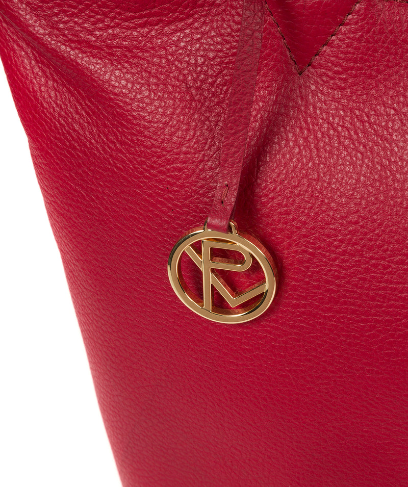 'Annabelle' Berry Red Leather Tote Bag image 6