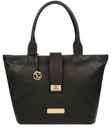 'Annabelle' Black Leather Tote Bag image 1