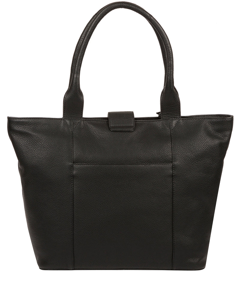 'Annabelle' Black Leather Tote Bag image 3