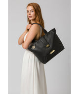 'Annabelle' Black Leather Tote Bag image 2