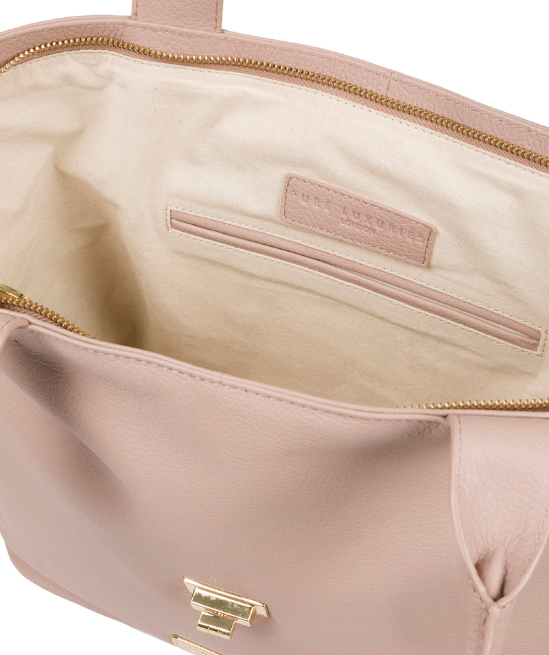 'Annabelle' Blush Pink Leather Tote Bag image 4