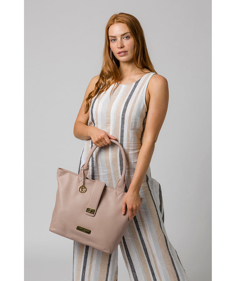 'Annabelle' Blush Pink Leather Tote Bag image 2