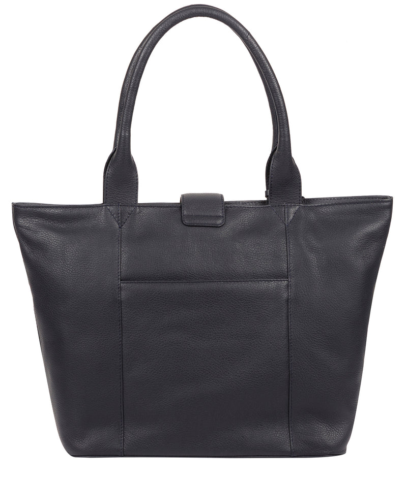 'Annabelle' Navy Leather Tote Bag image 3