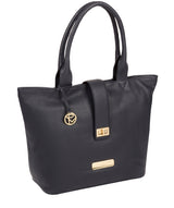 'Annabelle' Navy Leather Tote Bag image 5