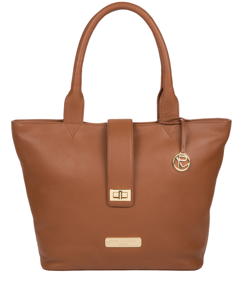 'Annabelle' Tan Leather Tote Bag image 1