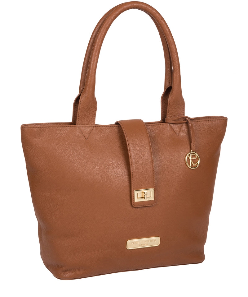 'Annabelle' Tan Leather Tote Bag image 5