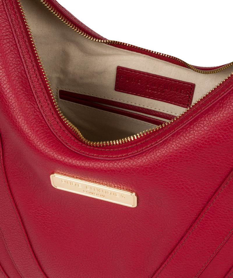 'Felicity' Berry Red Leather Shoulder Bag image 4