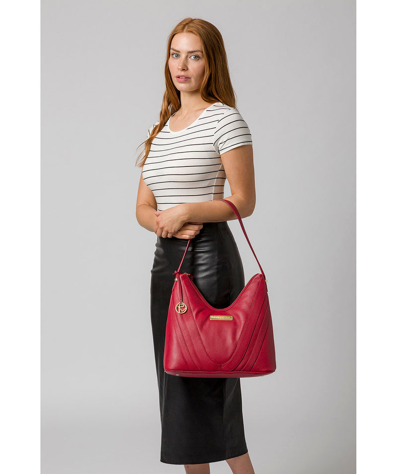 'Felicity' Berry Red Leather Shoulder Bag image 2