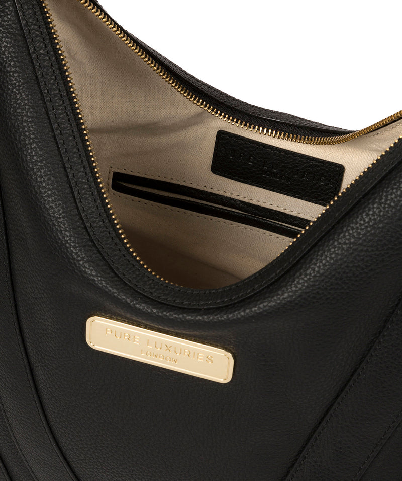 'Felicity' Black Leather Shoulder Bag image 4