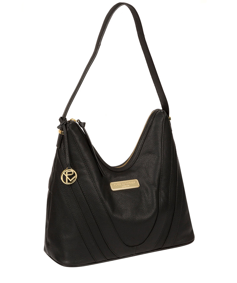 'Felicity' Black Leather Shoulder Bag image 5