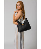 'Felicity' Black Leather Shoulder Bag image 2