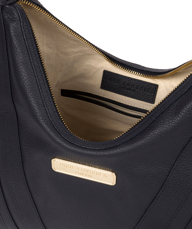 'Felicity' Navy Leather Shoulder Bag image 4