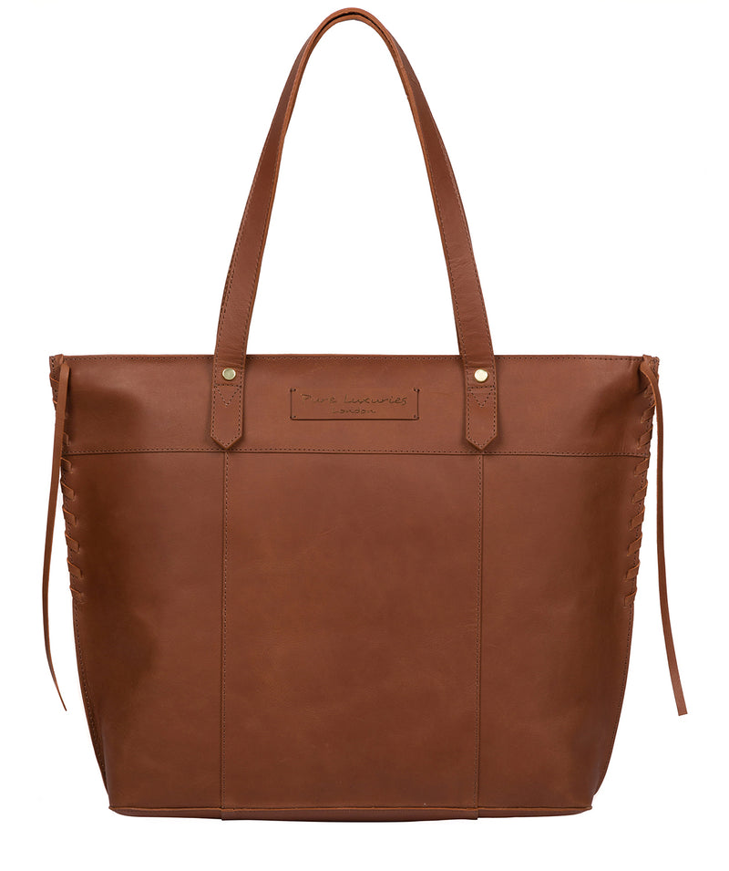 'Hampstead' Cognac Leather Tote Bag image 1