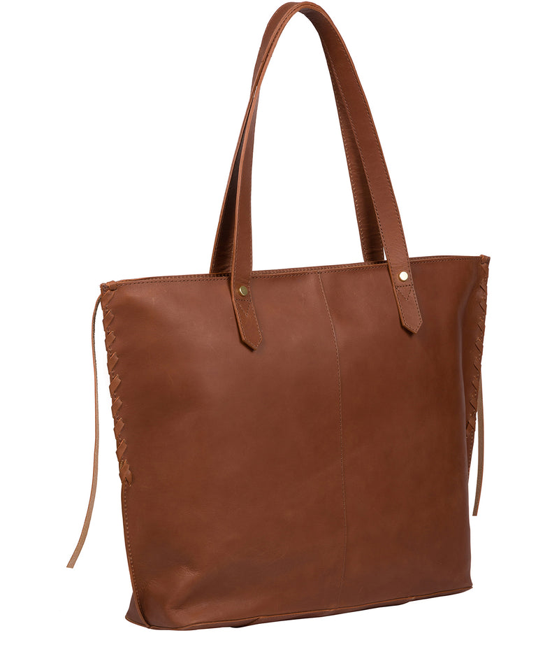 'Hampstead' Cognac Leather Tote Bag image 3