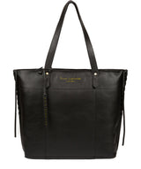 'Hampstead' Jet Black Leather Tote Bag