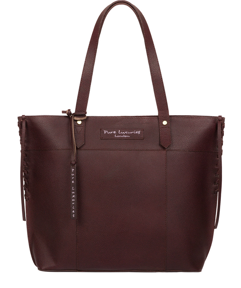 'Hampstead' Oxblood Leather Tote Bag Pure Luxuries London