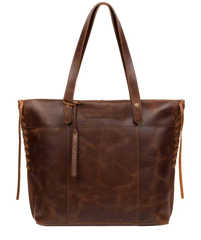'Hampstead' Vintage Brown Leather Tote Bag Pure Luxuries London