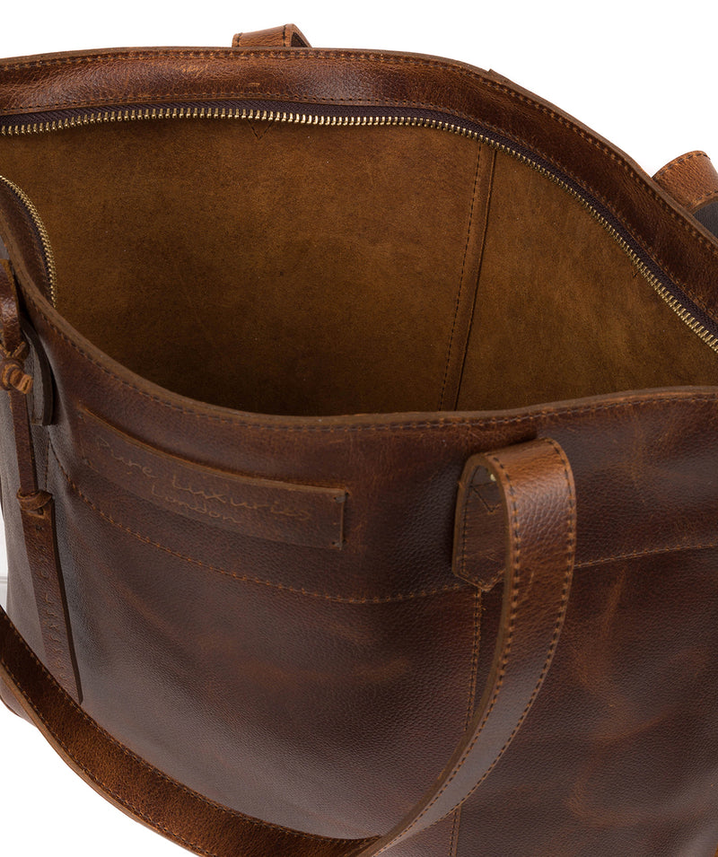 'Hampstead' Vintage Brown Leather Tote Bag image 4