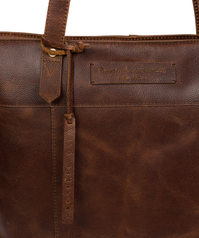 'Hampstead' Vintage Brown Leather Tote Bag image 6
