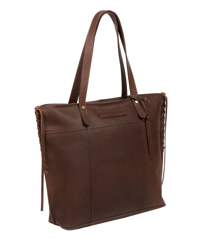 'Hampstead' Walnut Leather Tote Bag