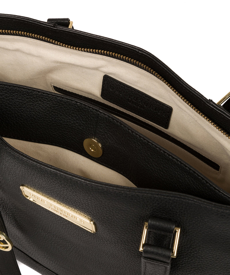 'Sophie' Black Leather Tote Bag image 4