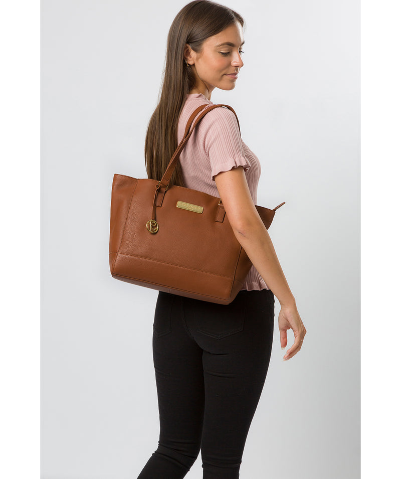 'Sophie' Tan Leather Tote Bag