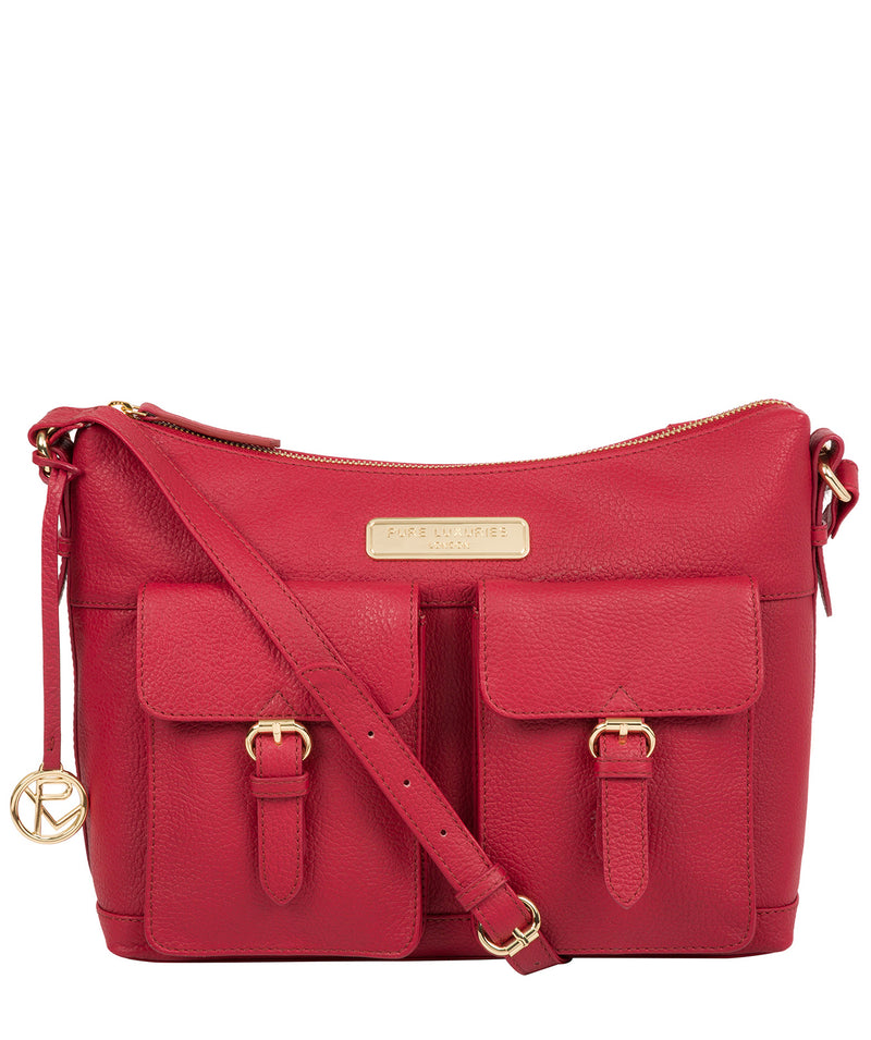 'Jenna' Berry Red Leather Shoulder Bag image 1