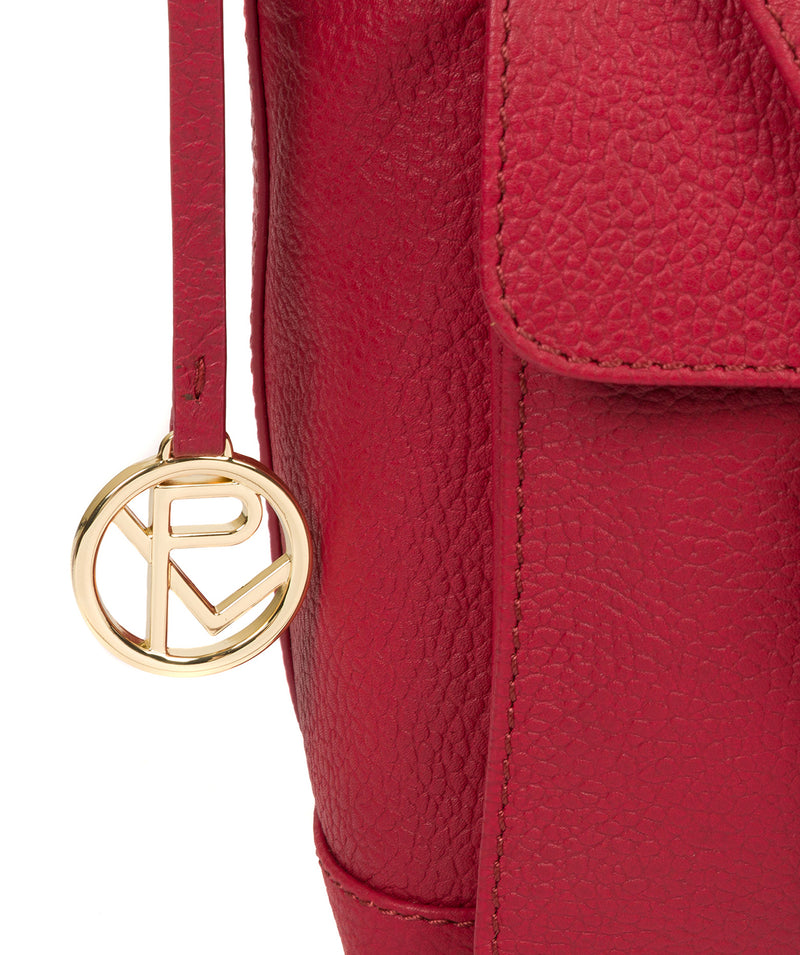 'Jenna' Berry Red Leather Shoulder Bag image 6