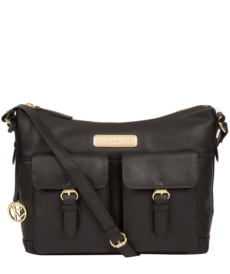 'Jenna' Black Leather Shoulder Bag image 1