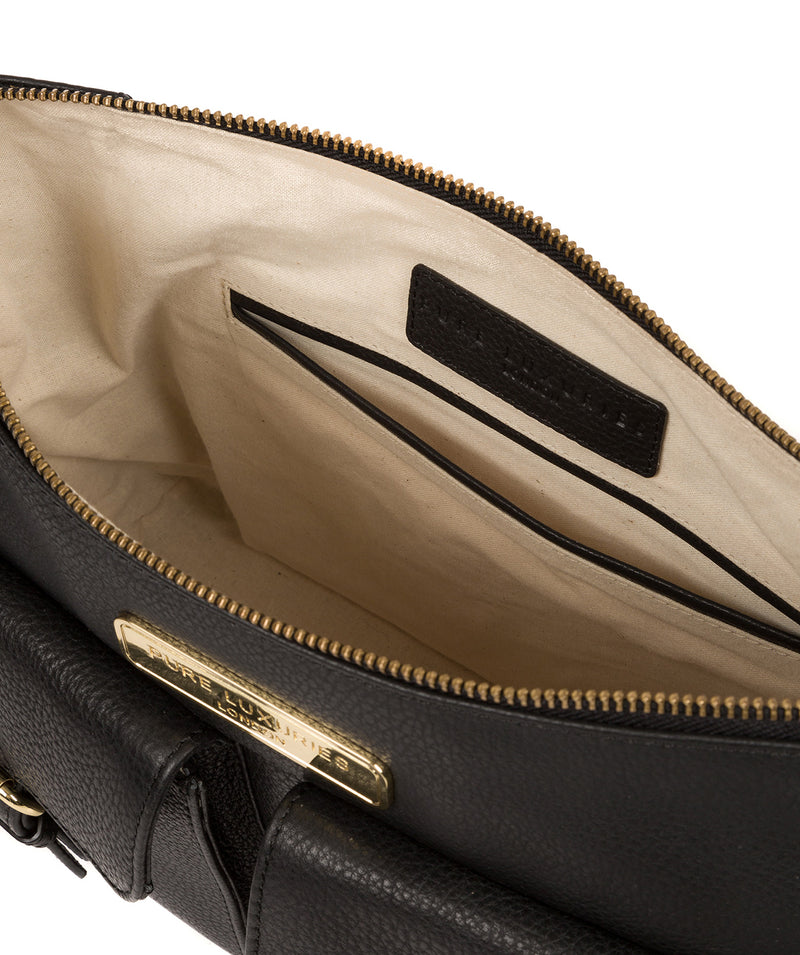 'Jenna' Black Leather Shoulder Bag image 4