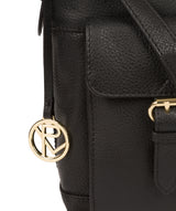 'Jenna' Black Leather Shoulder Bag image 6