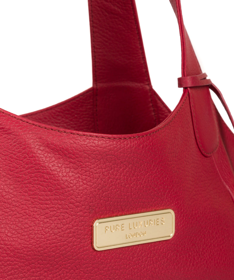 'Roxanne' Berry Red Leather Tote Bag image 6