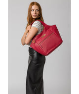 'Roxanne' Berry Red Leather Tote Bag image 2