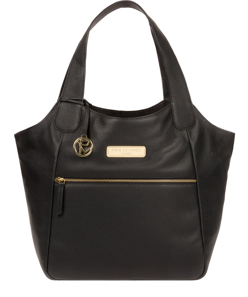 'Roxanne' Black Leather Tote Bag image 1