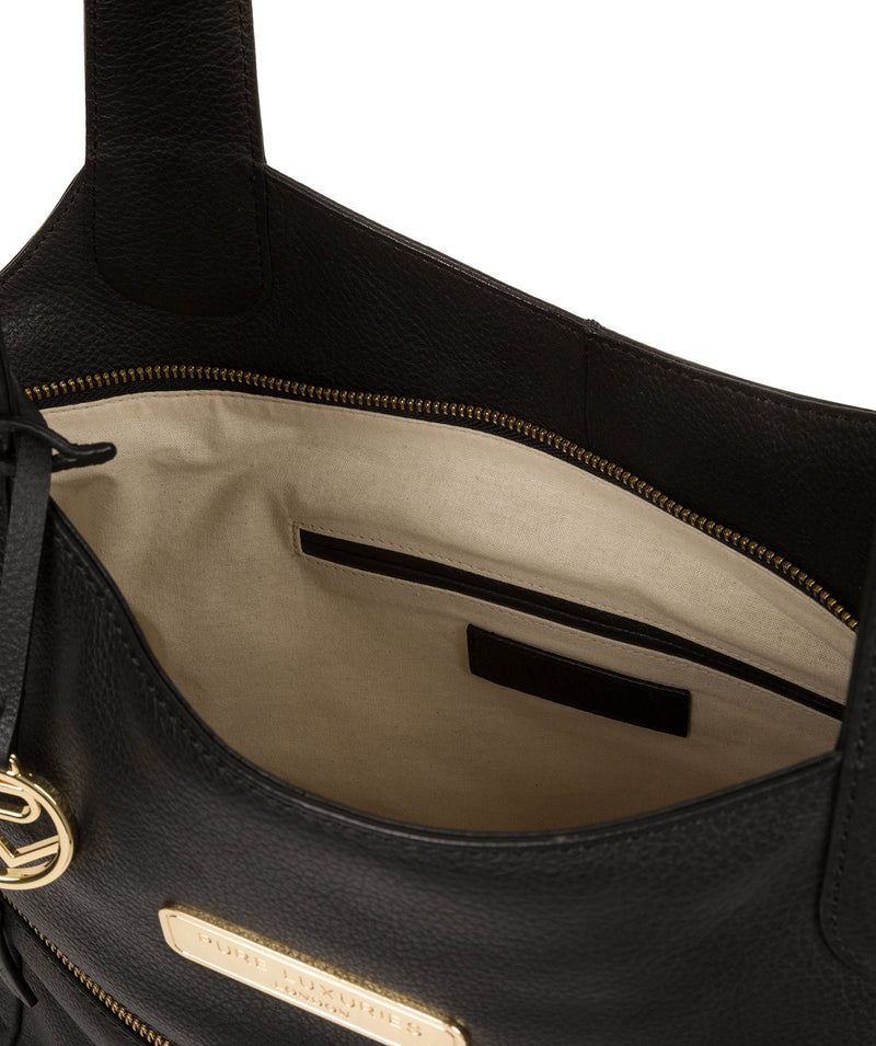 'Roxanne' Black Leather Tote Bag image 4