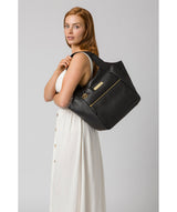 'Roxanne' Black Leather Tote Bag image 2