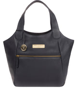 'Roxanne' Navy Leather Tote Bag image 1