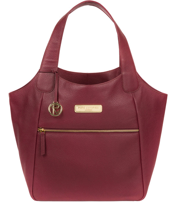 'Roxanne' Pomegranate Leather Tote Bag image 1