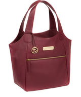 'Roxanne' Pomegranate Leather Tote Bag image 5