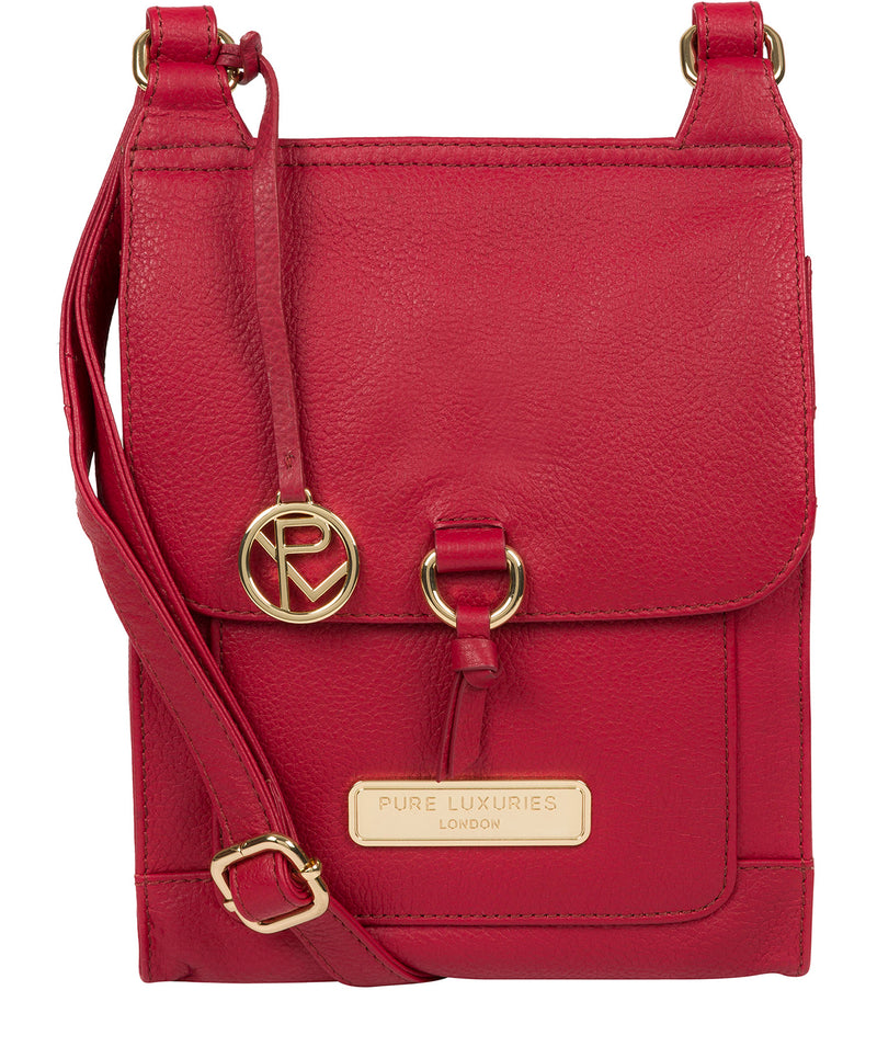 'Naomi' Berry Red Leather Cross Body Bag image 1