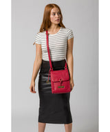 'Naomi' Berry Red Leather Cross Body Bag image 2