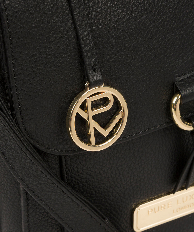 'Naomi' Black Leather Cross Body Bag Pure Luxuries London