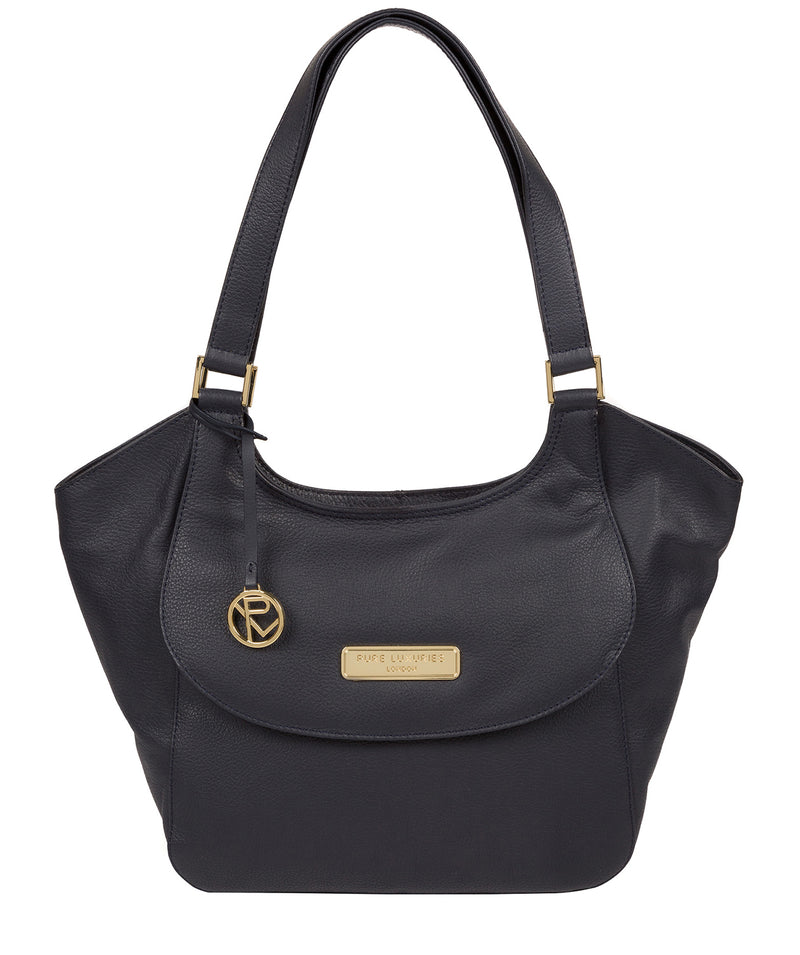 'Grace' Navy Leather Tote Bag image 1