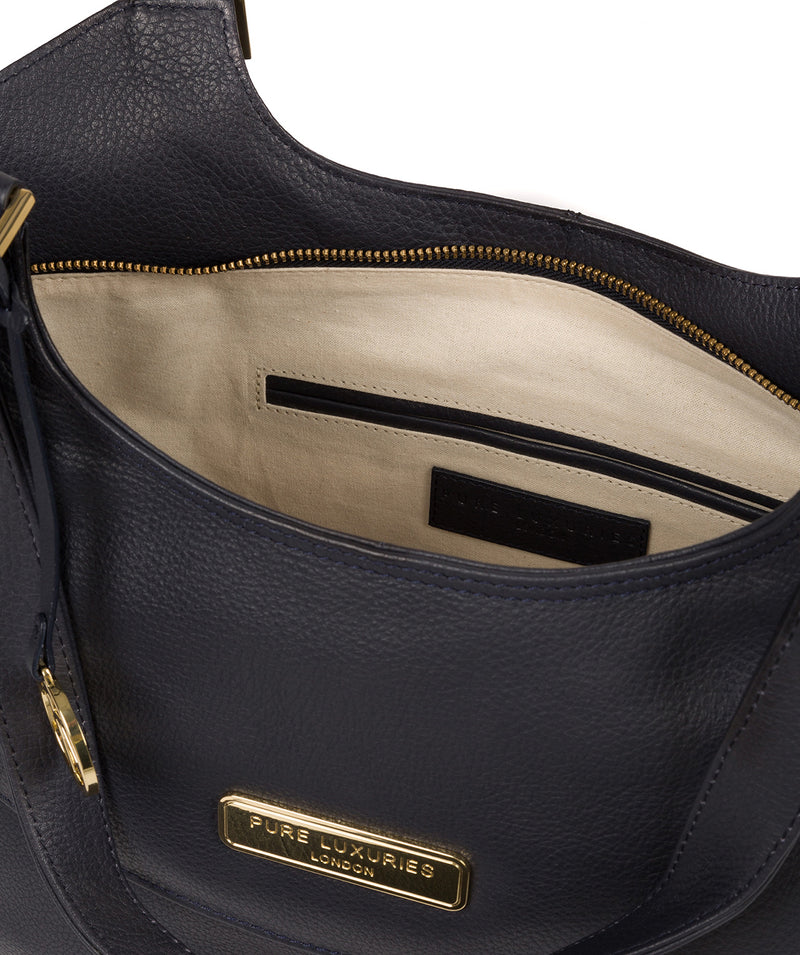 'Grace' Navy Leather Tote Bag image 4